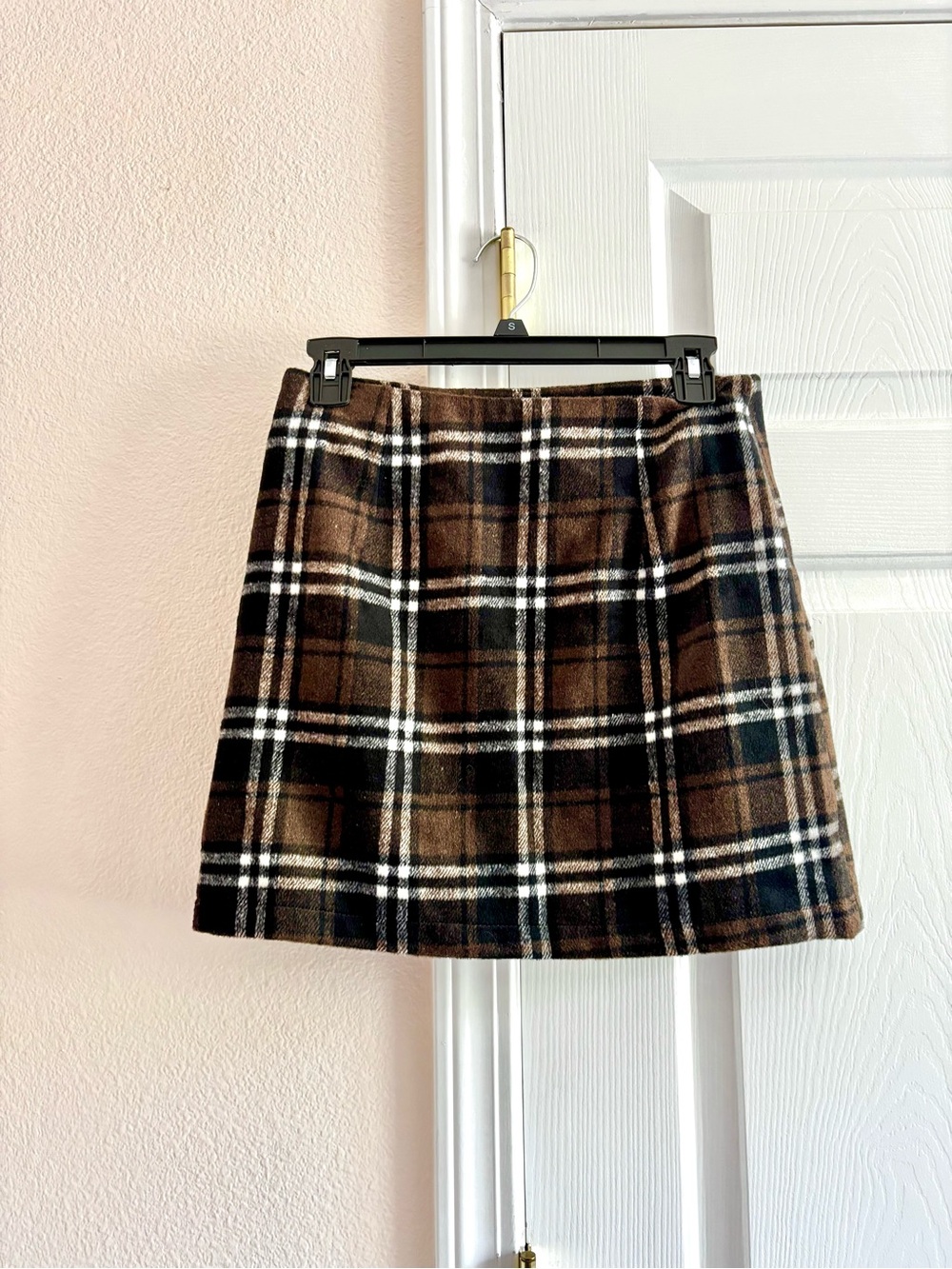 I.N.C. International Concepts Brown Plaid Mini Skirt S